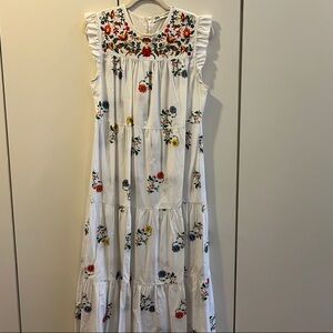 Floral Embroidered Zara Maxi Dress. Size M